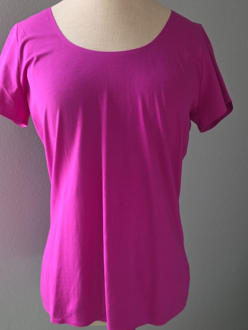 Lauren Ralph Lauren Short Sleeve Scoop Neck T Shirt Top - Bright Pink